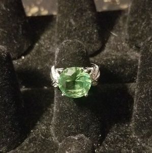 NWT Manmade Peridot, Diamonds S.S. Ring